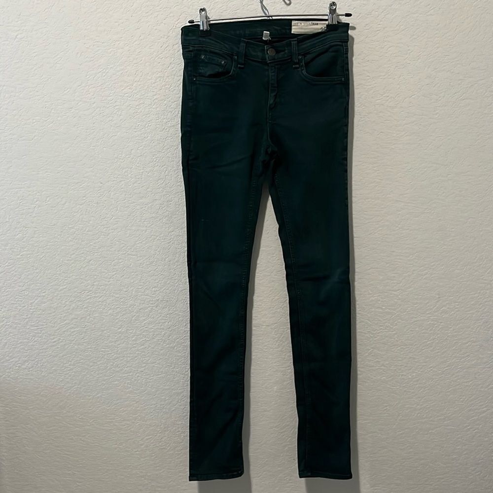 RAG & BONE Forest Green Skinny Jean, Size 25